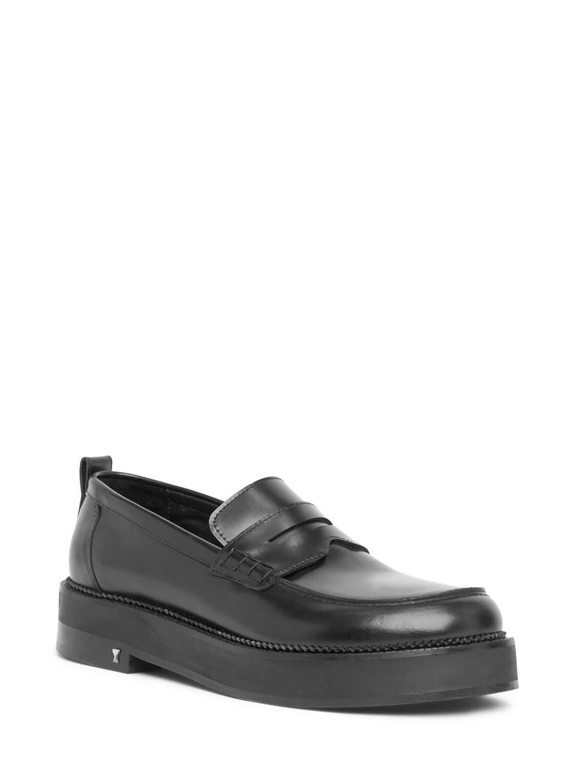 Shop Ami Alexandre Mattiussi Anatomical Toe Leather Loafers In Black