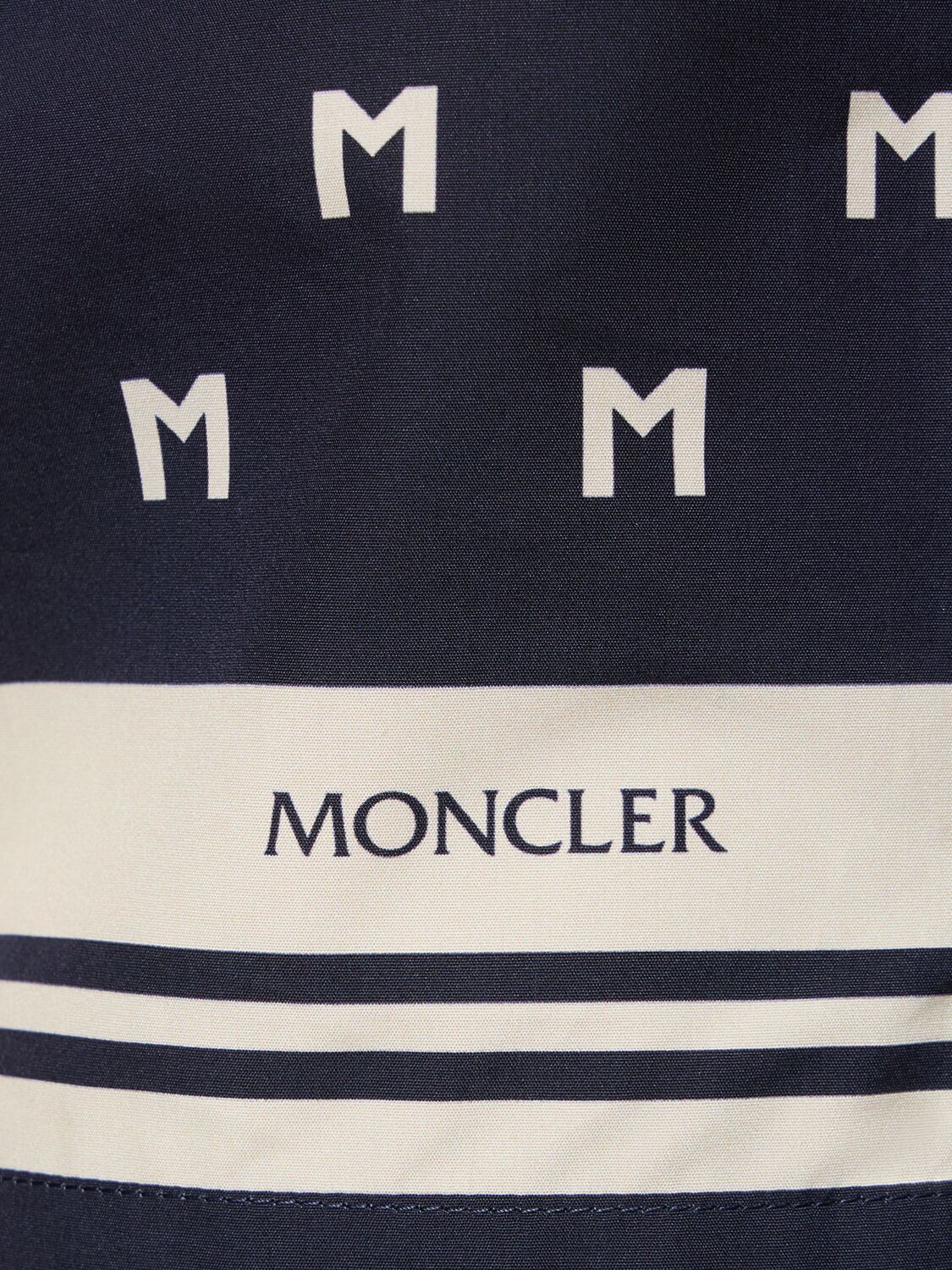 Shop Moncler Monogram Printed Cotton Shirt In Dark Blue