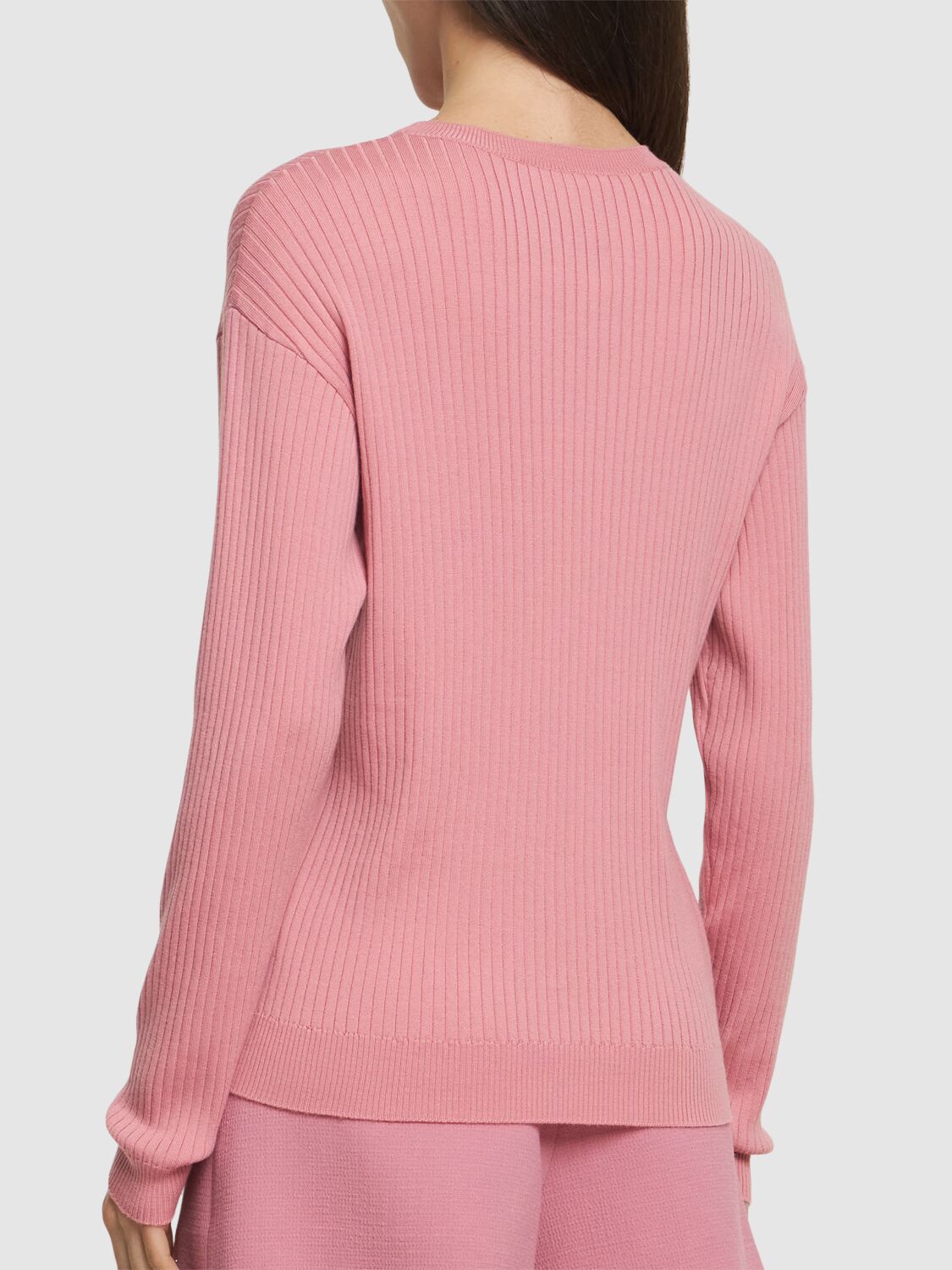 Moschino Wool Ribbed Knit Sweater In Black