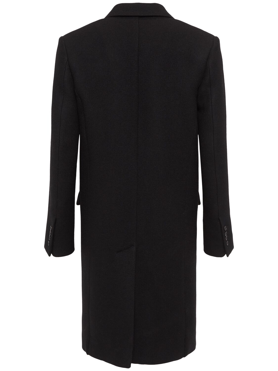 Shop Ami Alexandre Mattiussi Double Breasted Wool Coat In Black