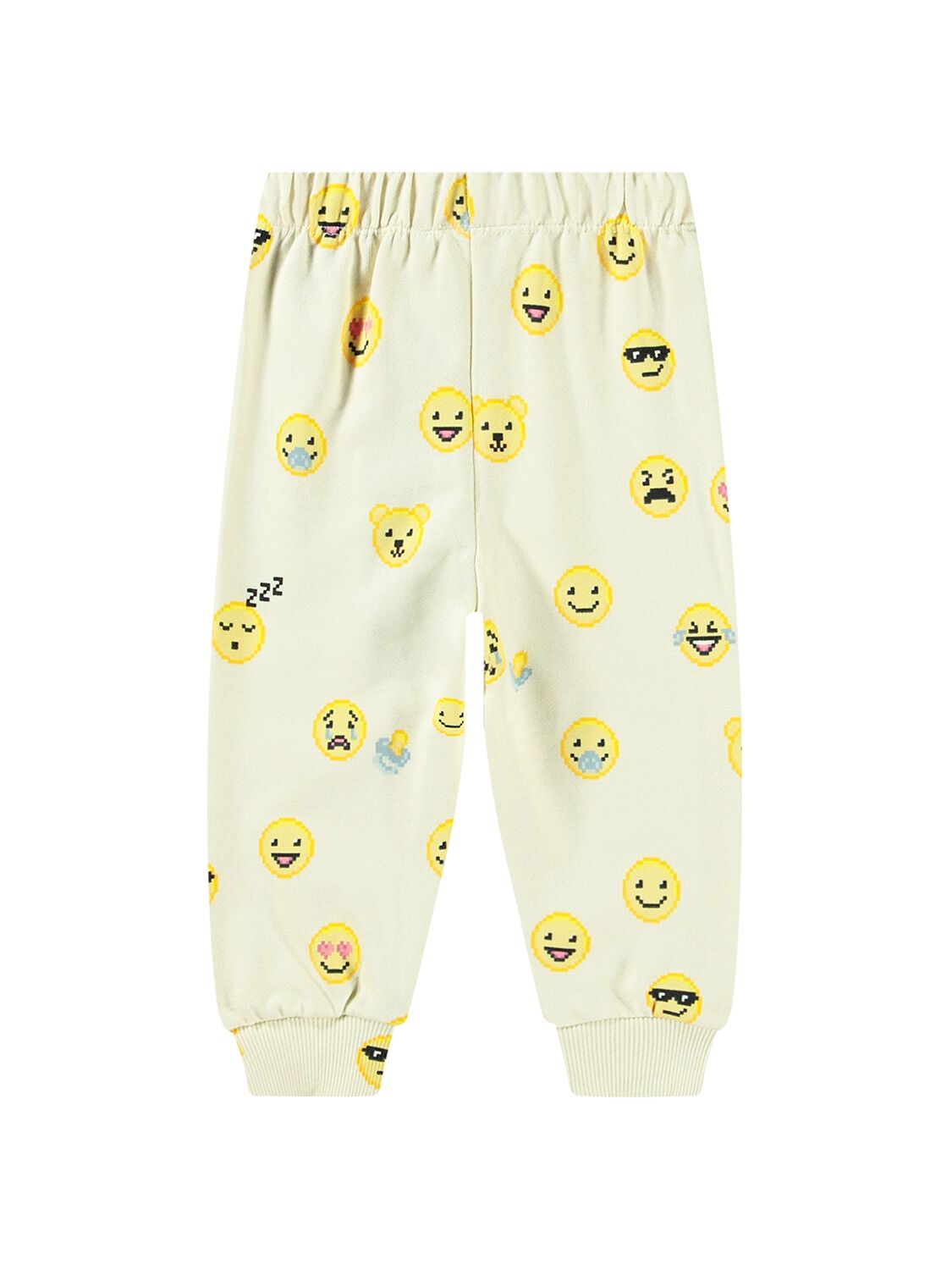 Shop Molo Printed Organic Cotton Sweatpants In White/yellow