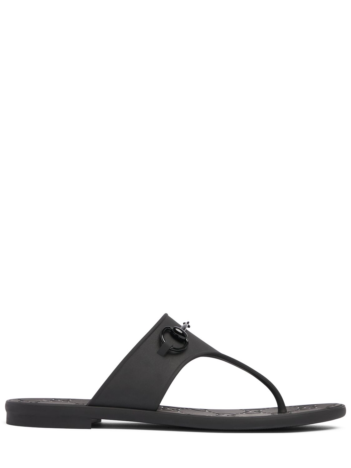 Gucci Minorca Rubber Thong Sandals In Black