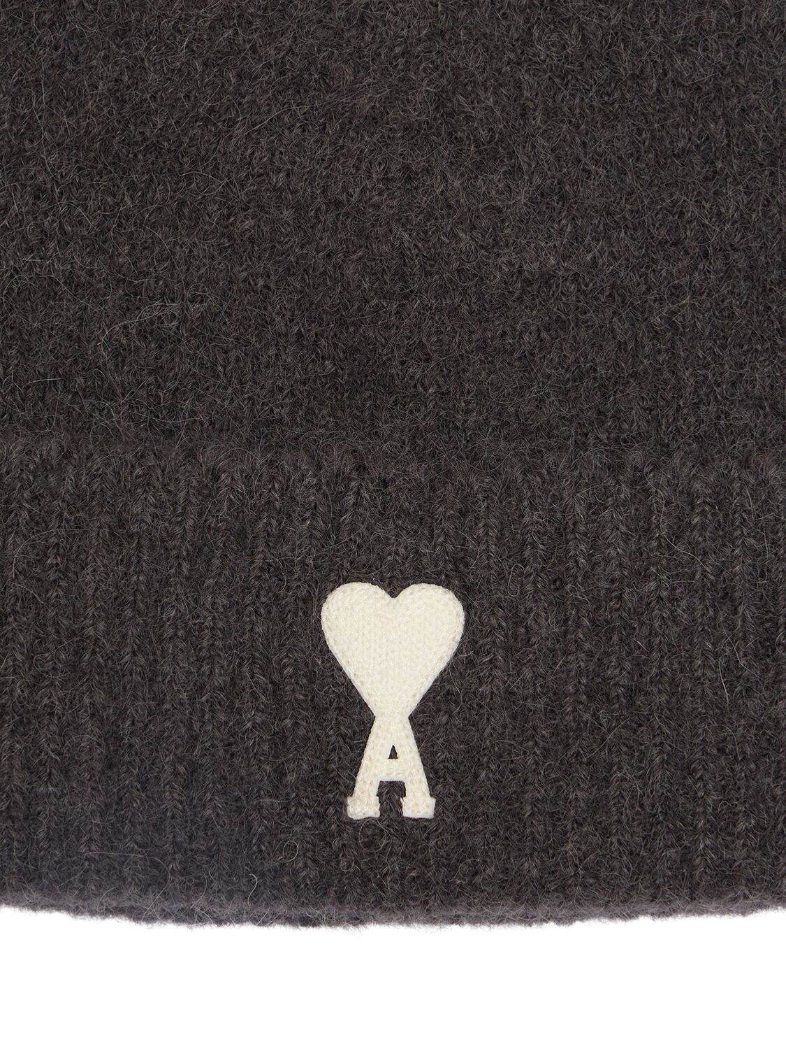 Shop Ami Alexandre Mattiussi Adc Alpaca Blend Beanie In Dark Grey,061