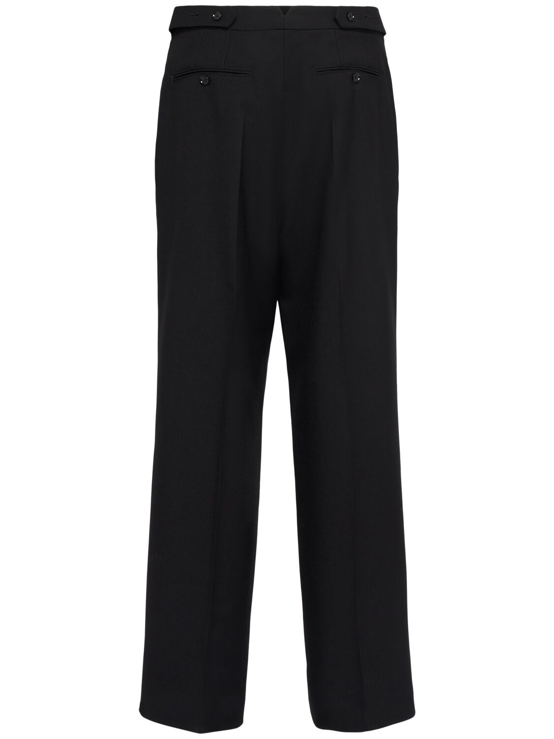 Shop Ami Alexandre Mattiussi Oversized Wool Gabardine Pants In Black