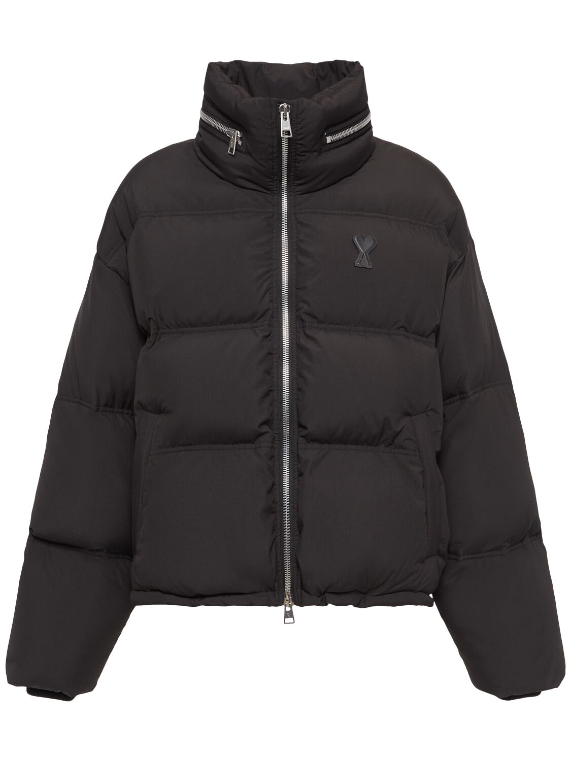 Ami Alexandre Mattiussi Ami De Coeur Logo Puffer Jacket In Black