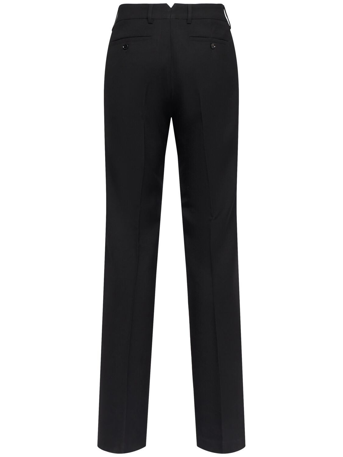 Shop Ami Alexandre Mattiussi Straight Fit Wool Gabardine Pants In Black