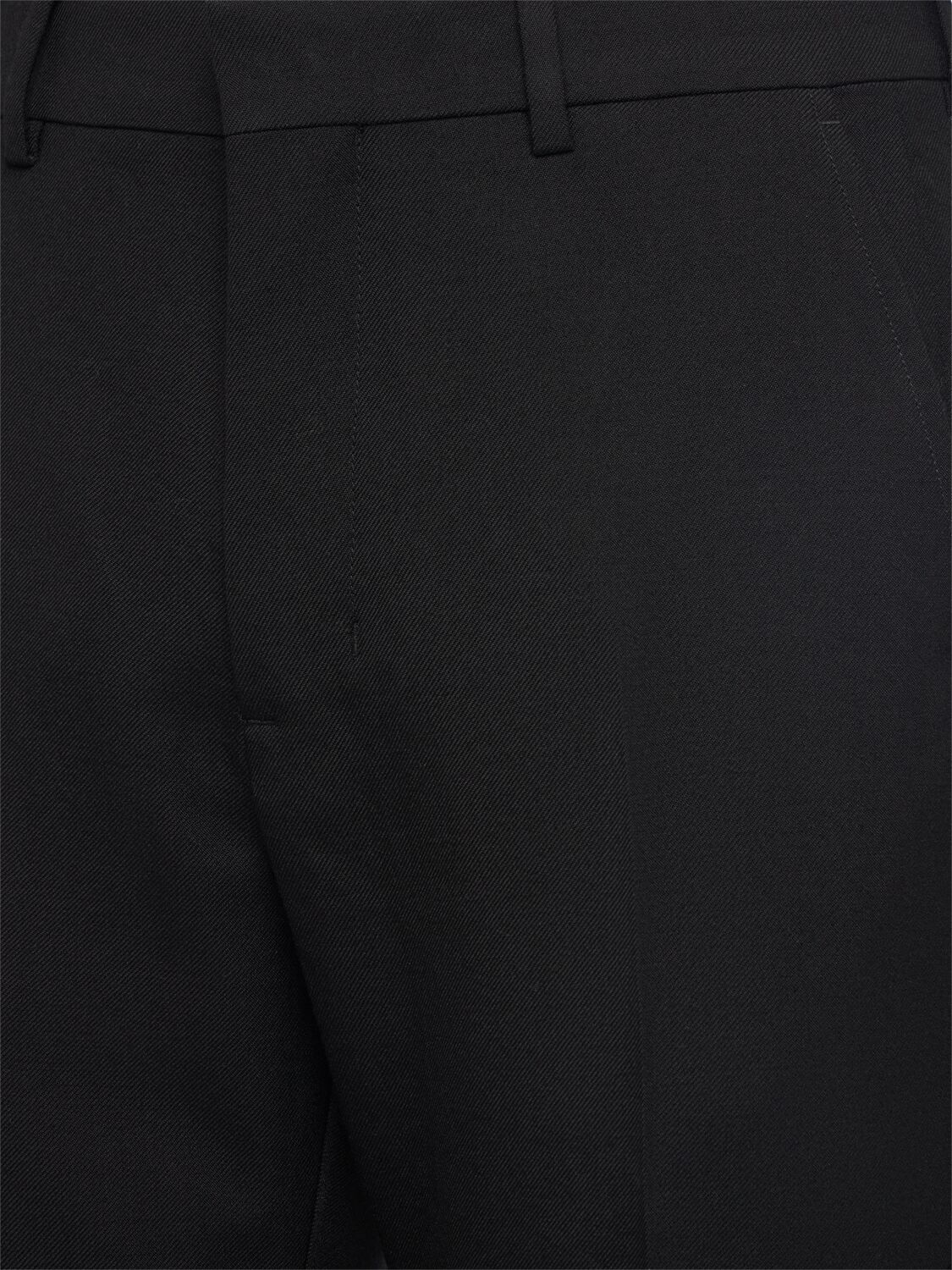 Shop Ami Alexandre Mattiussi Straight Fit Wool Gabardine Pants In Black