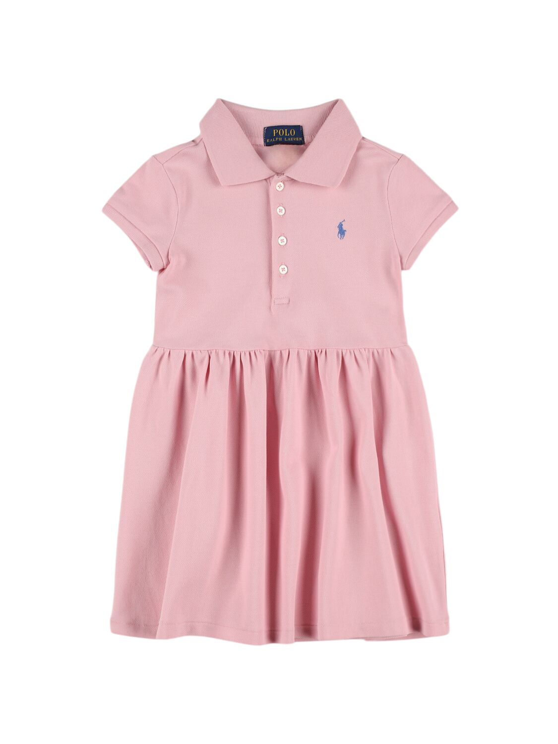 Ralph Lauren Kids' Cotton Blend Piquet Polo Dress In Pink