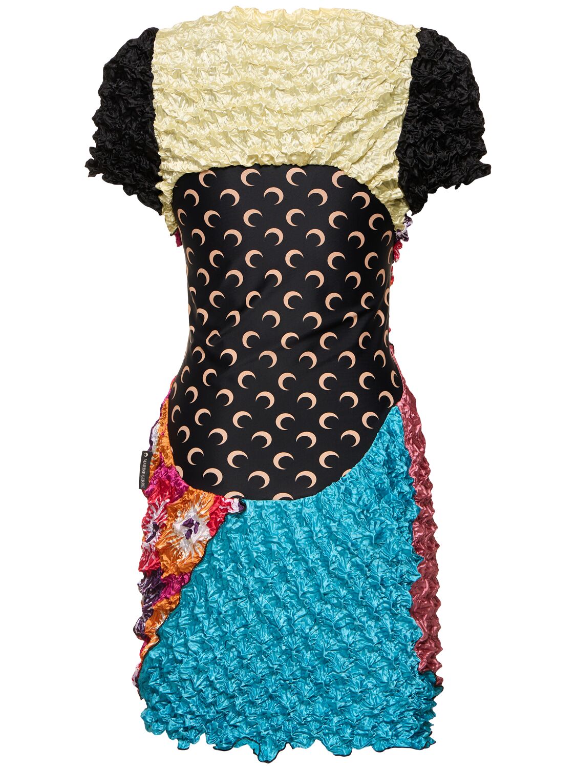 Shop Marine Serre Popcorn Short Sleeve Mini Dress In Multicolor
