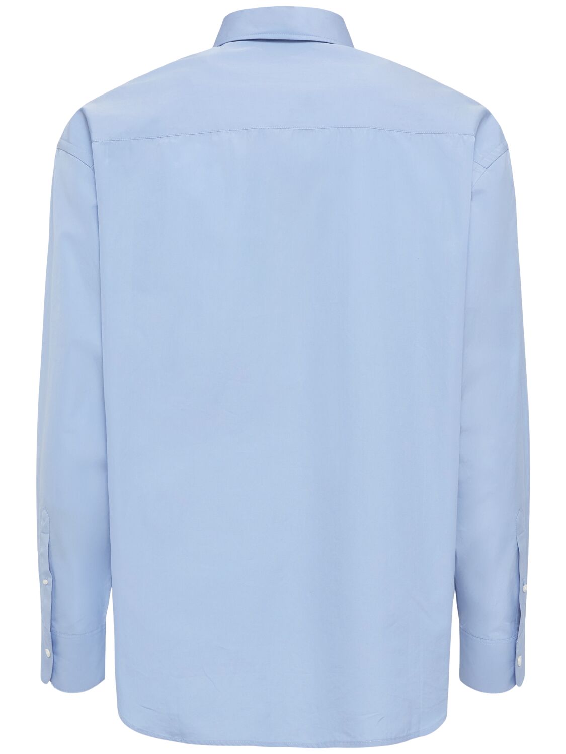 Shop Ami Alexandre Mattiussi Boxy Cotton Shirt In Cashmere Blue