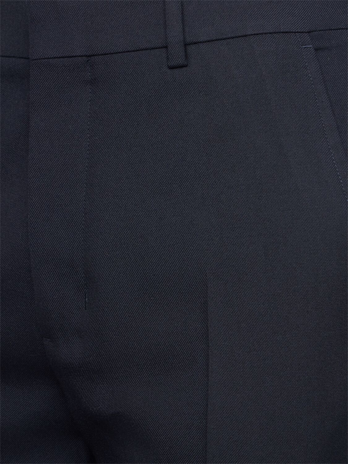 AMI ALEXANDRE MATTIUSSI STRAIGHT FIT WOOL GABARDINE PANTS 