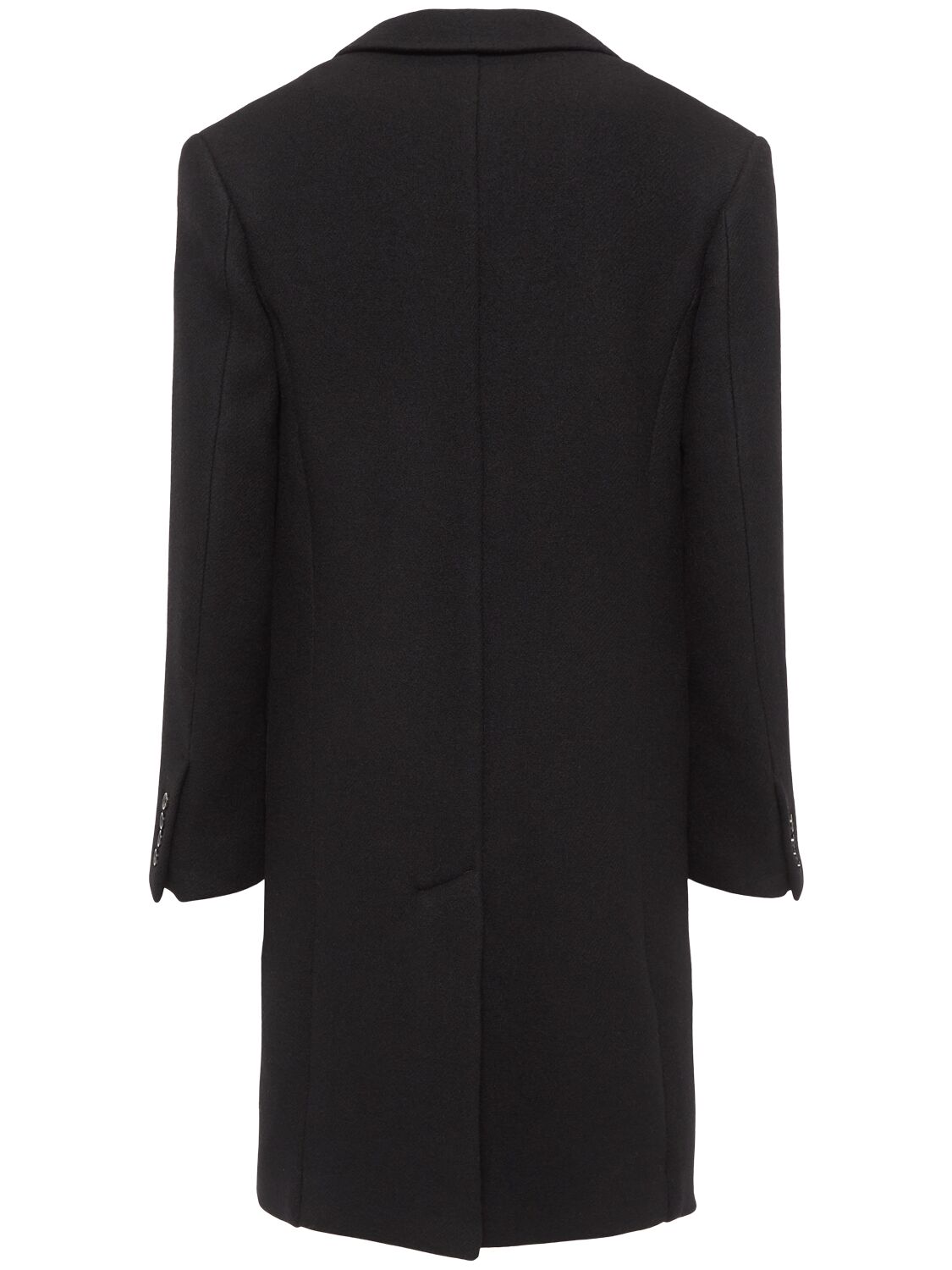 Shop Ami Alexandre Mattiussi Single Breasted Wool Coat In Black