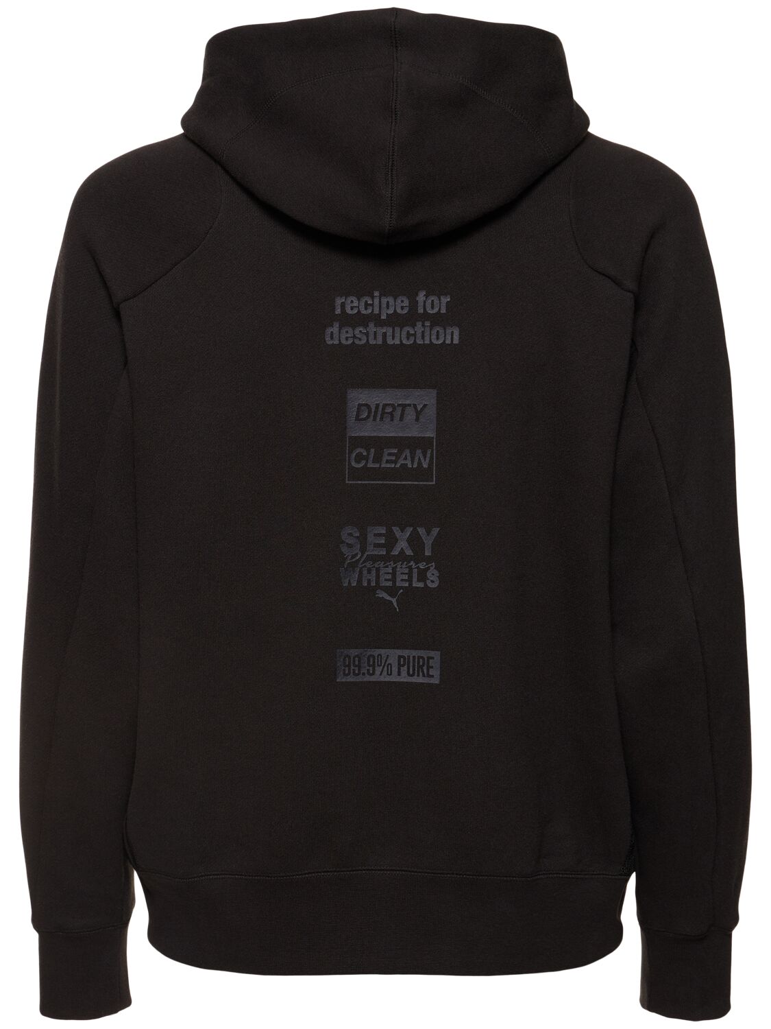 Shop Puma Pleasures Logo Hooded Sweatshirt In  Black