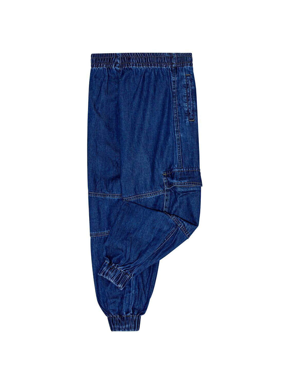 Molo Viscose Blend Denim Cargo Pants In Blue
