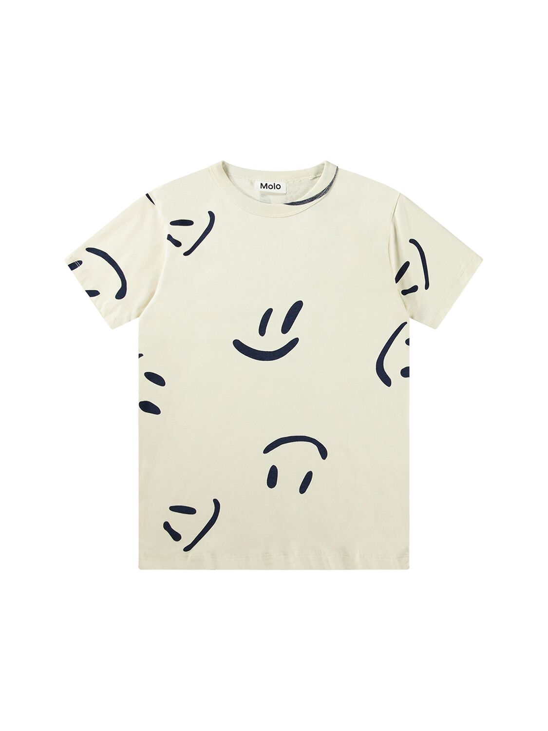 Molo Printed Organic Cotton Jersey T-shirt In Cream