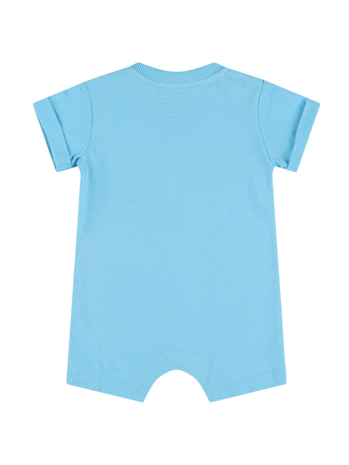 Shop Moschino Cotton Jersey Romper In Light Blue