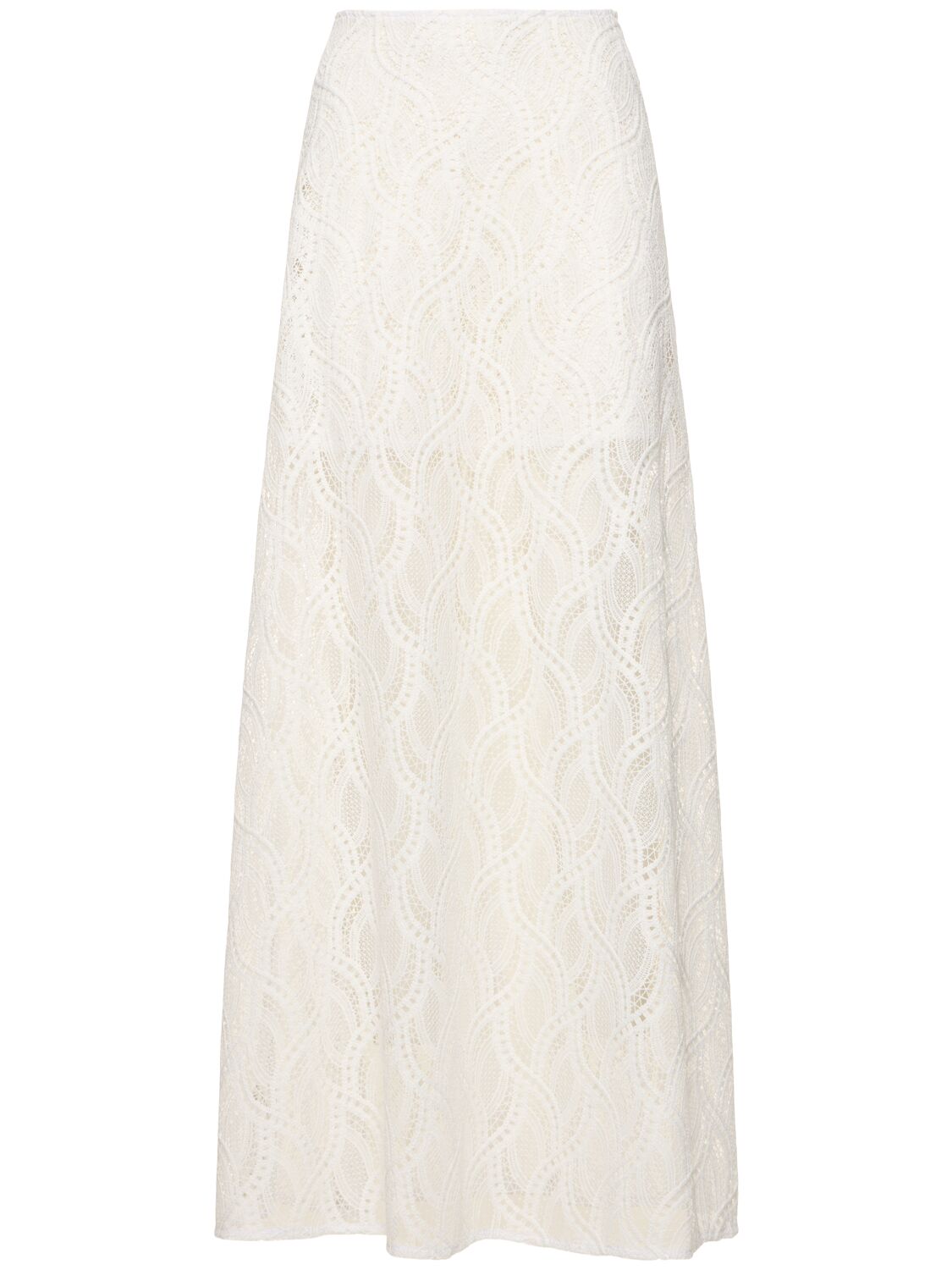 Embroidered Lace High-rise Long Skirt