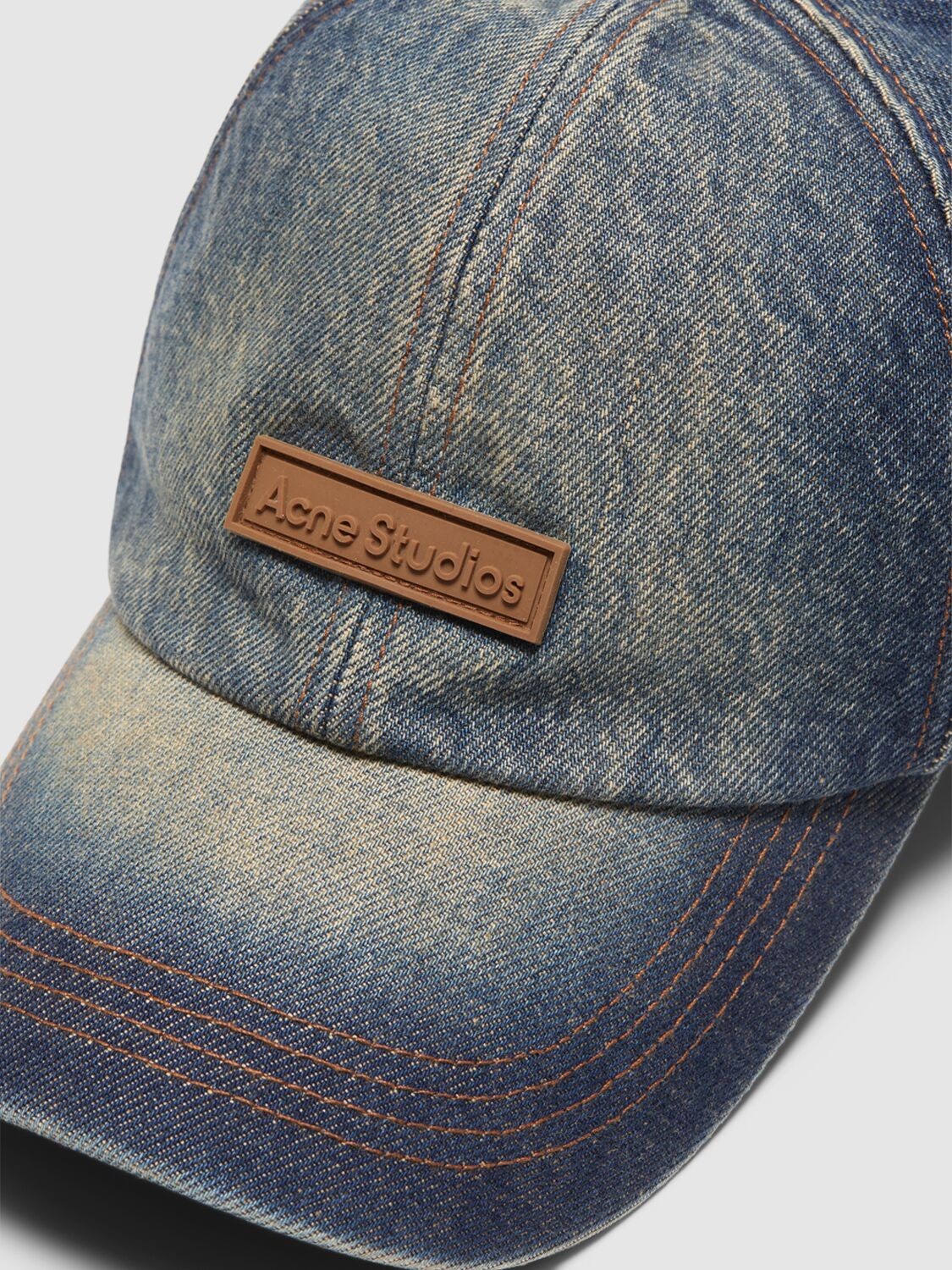 Shop Acne Studios Carliy Matrix Denim Cap In Dark Blue