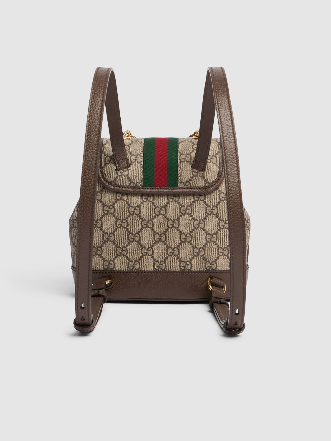 Shop Gucci Mini Ophidia Canvas Backpack In Beige,ebony