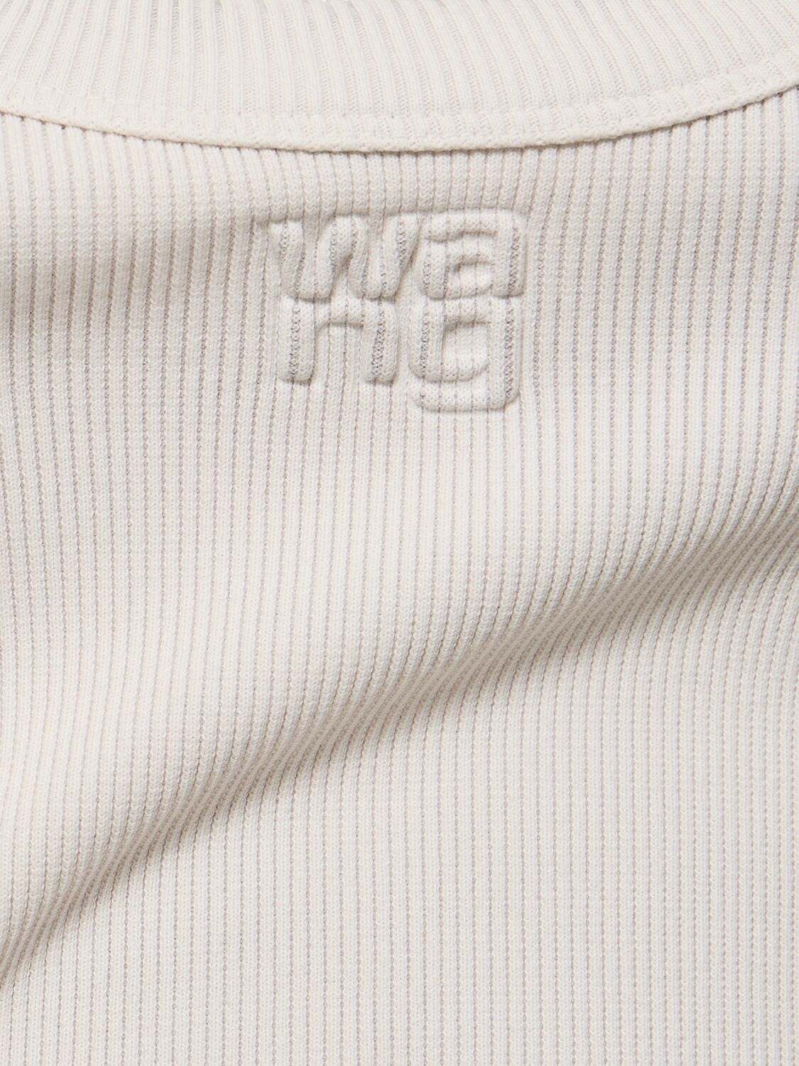 Shop Alexander Wang Cotton Tank Top W/embossed Logo In Grey