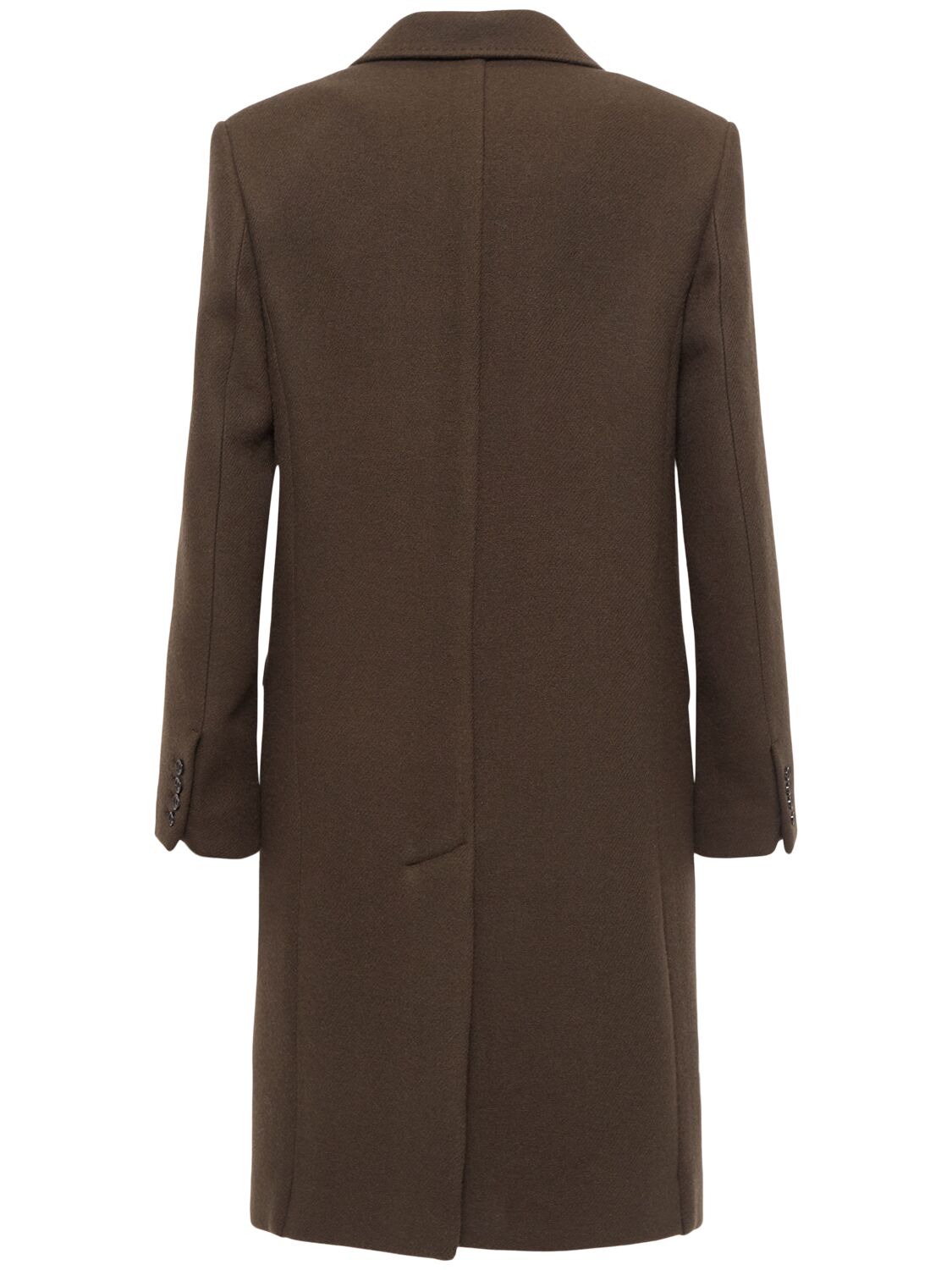 Shop Ami Alexandre Mattiussi Double Breasted Wool Coat In Dark Coffee