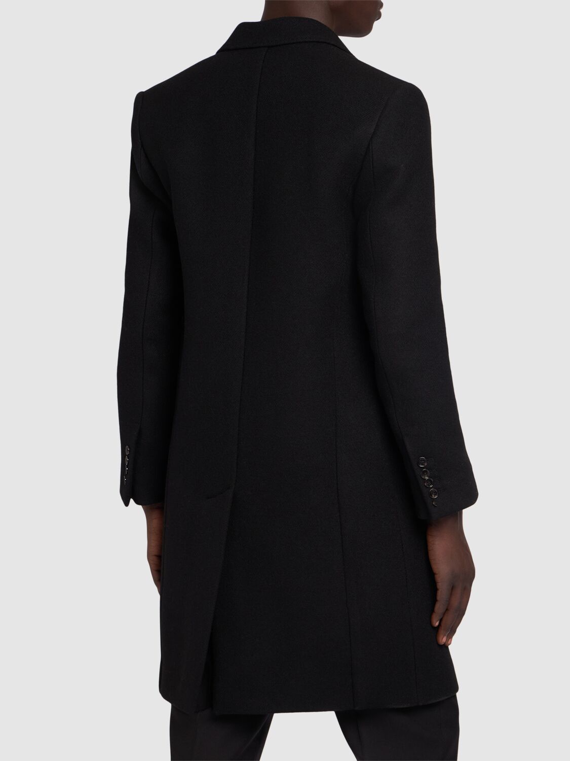 Shop Ami Alexandre Mattiussi Single Breasted Wool Coat In Black