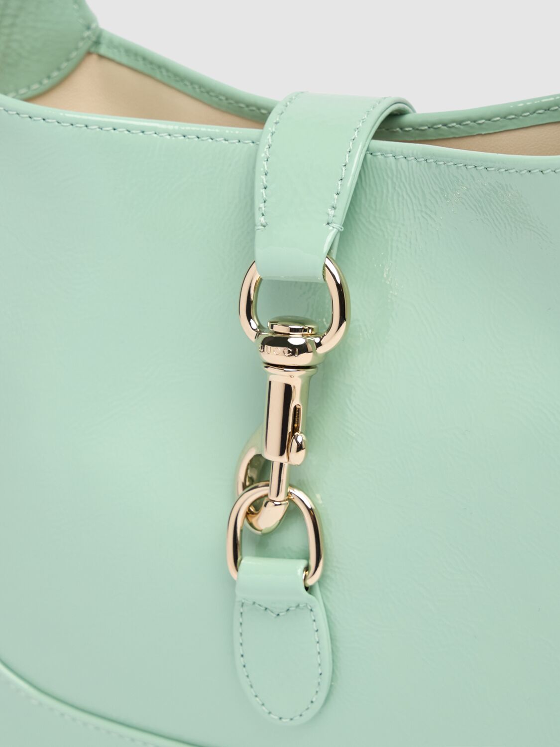 Shop Gucci Small Jackie Leather Shoulder Bag In Light Green