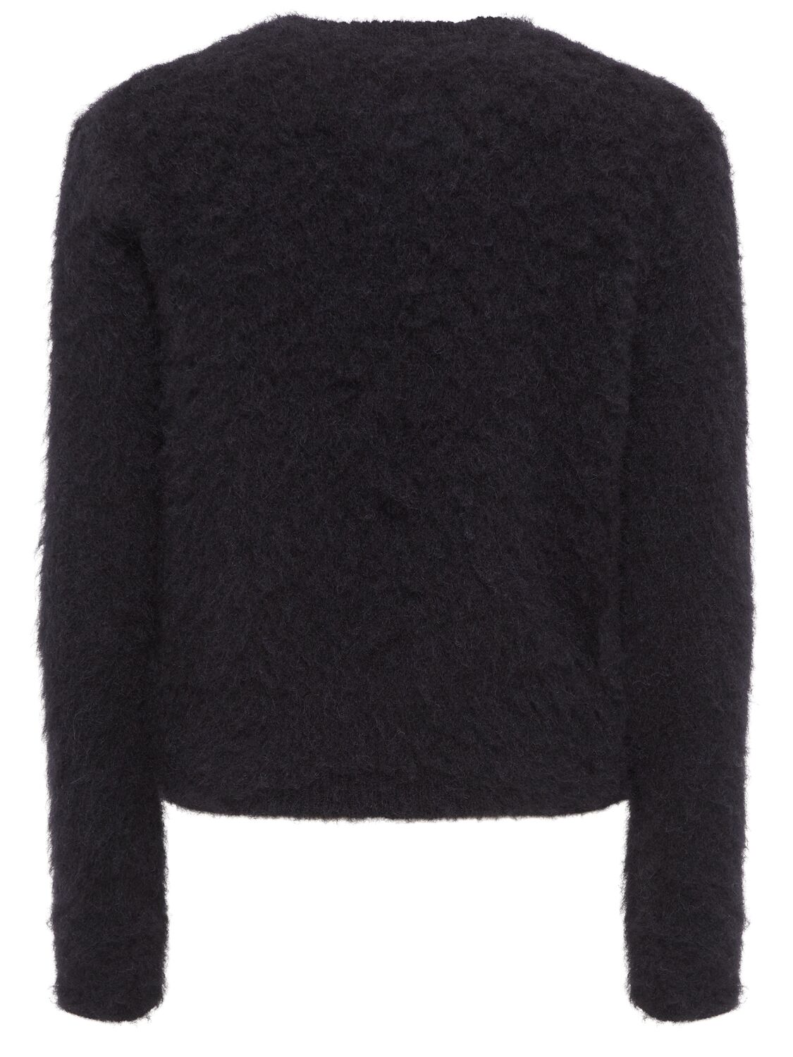 Shop Ami Alexandre Mattiussi Brushed Alpaca Blend Crew Sweater In Schwarz