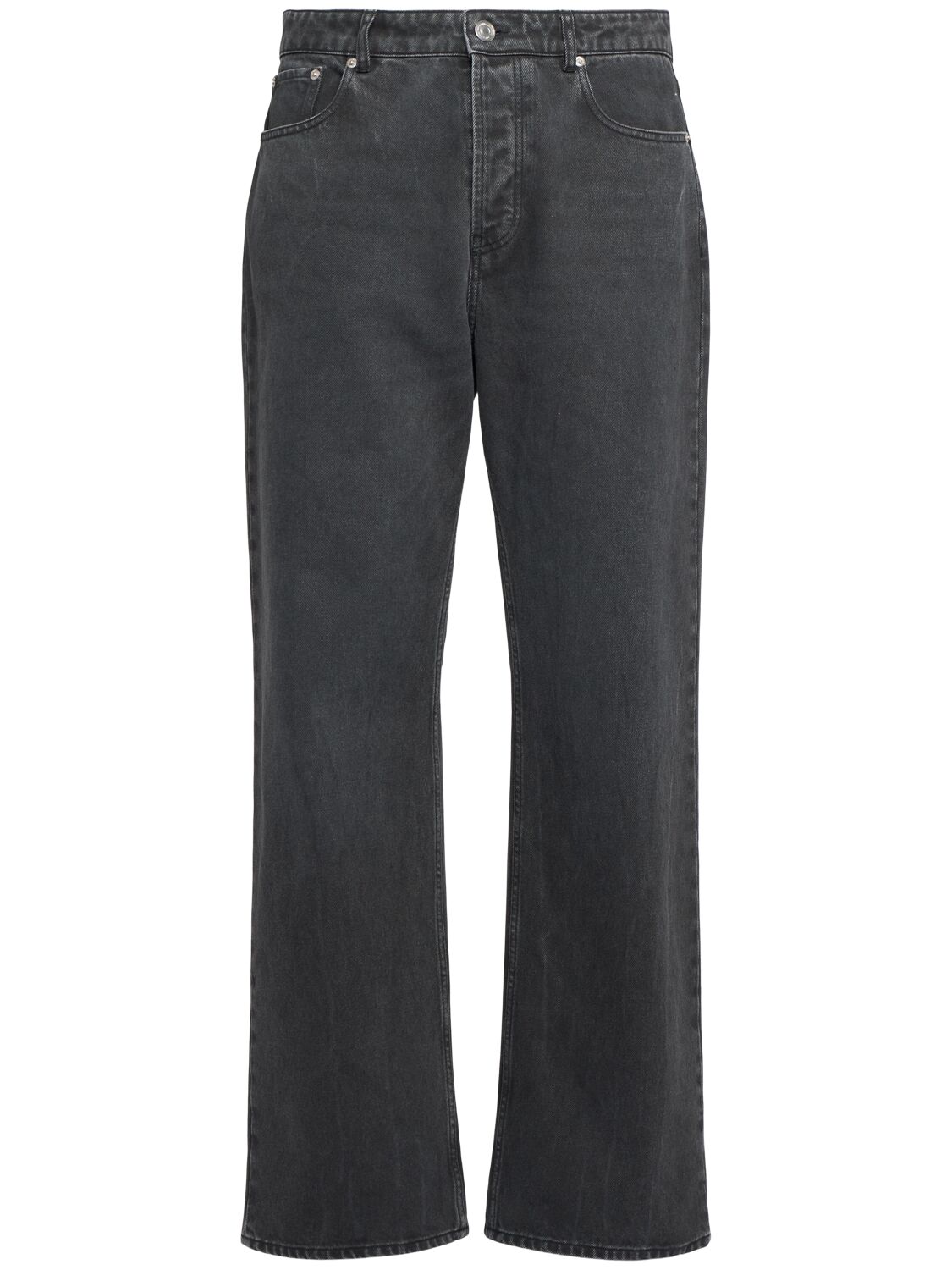 Ami Alexandre Mattiussi Oversized Cotton Denim Jeans In Black