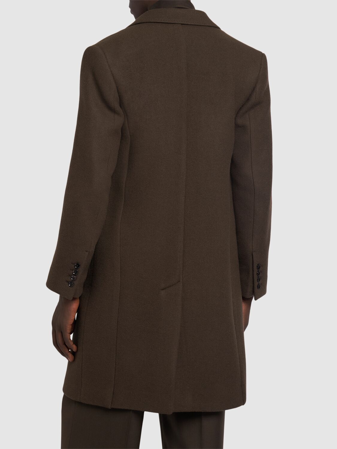 Shop Ami Alexandre Mattiussi Double Breasted Wool Coat In Dark Coffee