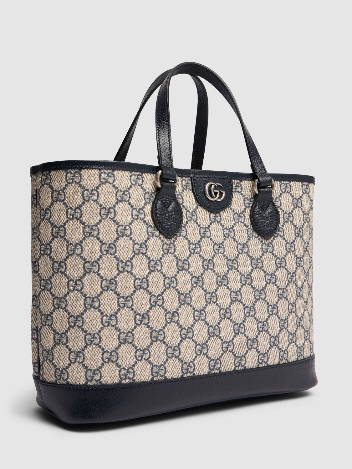 Shop Gucci Ophidia Canvas Tote Bag In Beige,blue