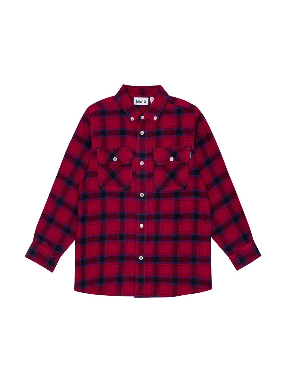 Molo Checked Organic Cotton Shirt In Red