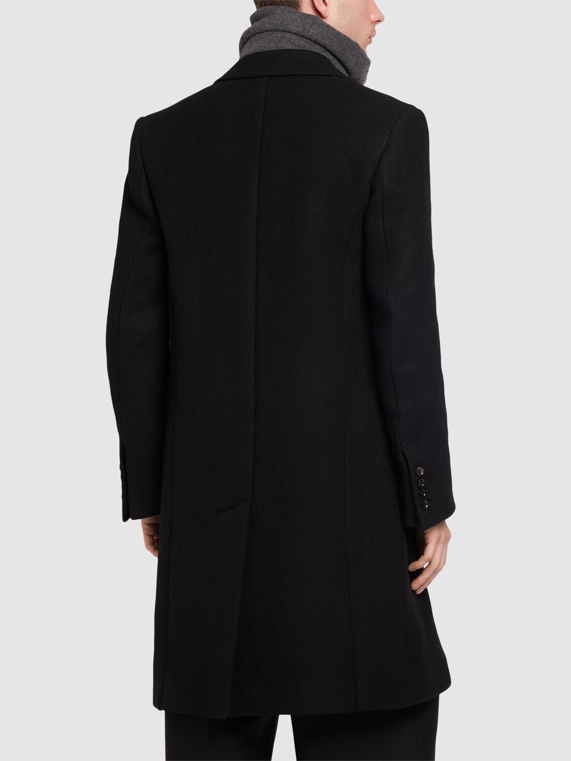 Shop Ami Alexandre Mattiussi Double Breasted Wool Coat In Black