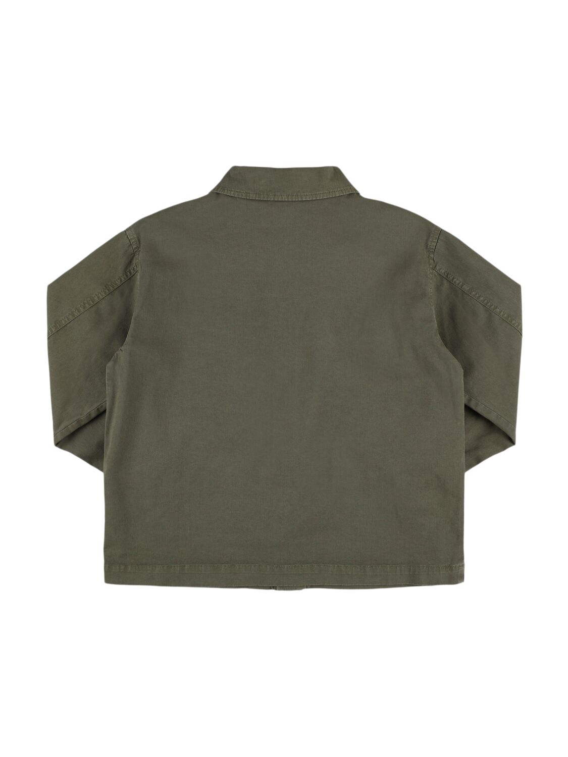 Shop Aspesi Cotton Gabardine Shirt Jacket In Military Green