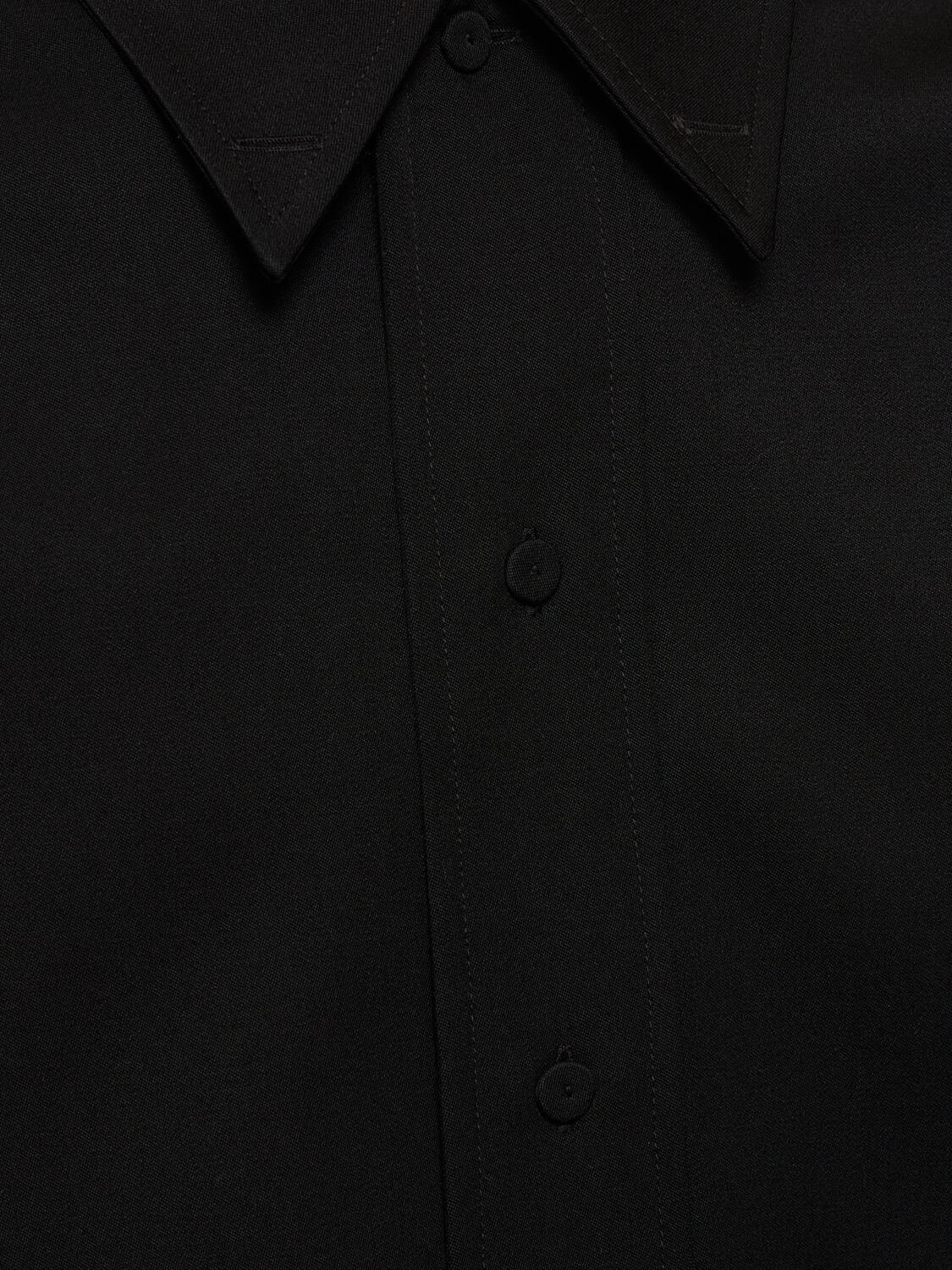 Shop Jil Sander Wool Gabardine Shirt In Black