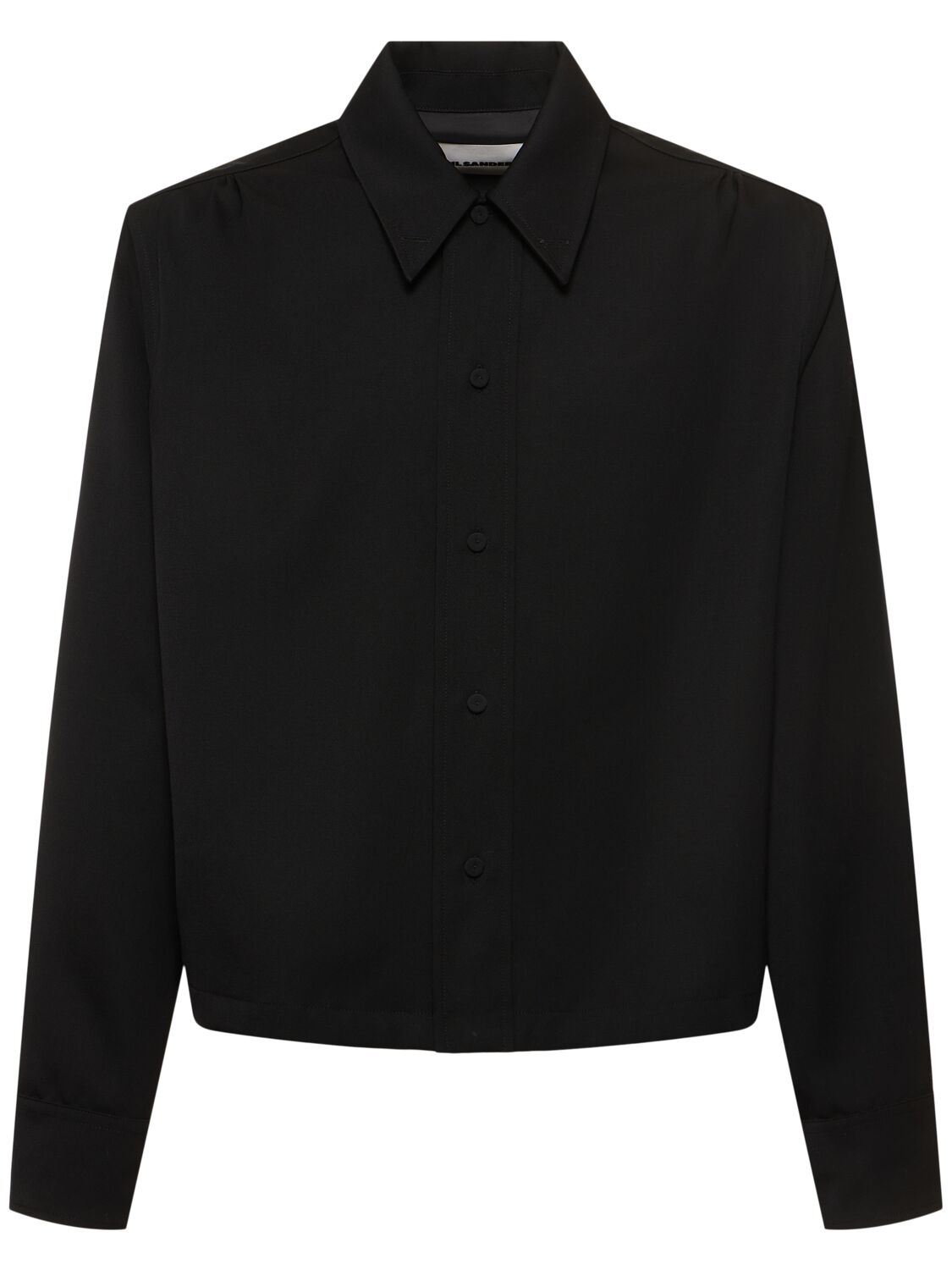 Jil Sander Wool Gabardine Shirt In Black