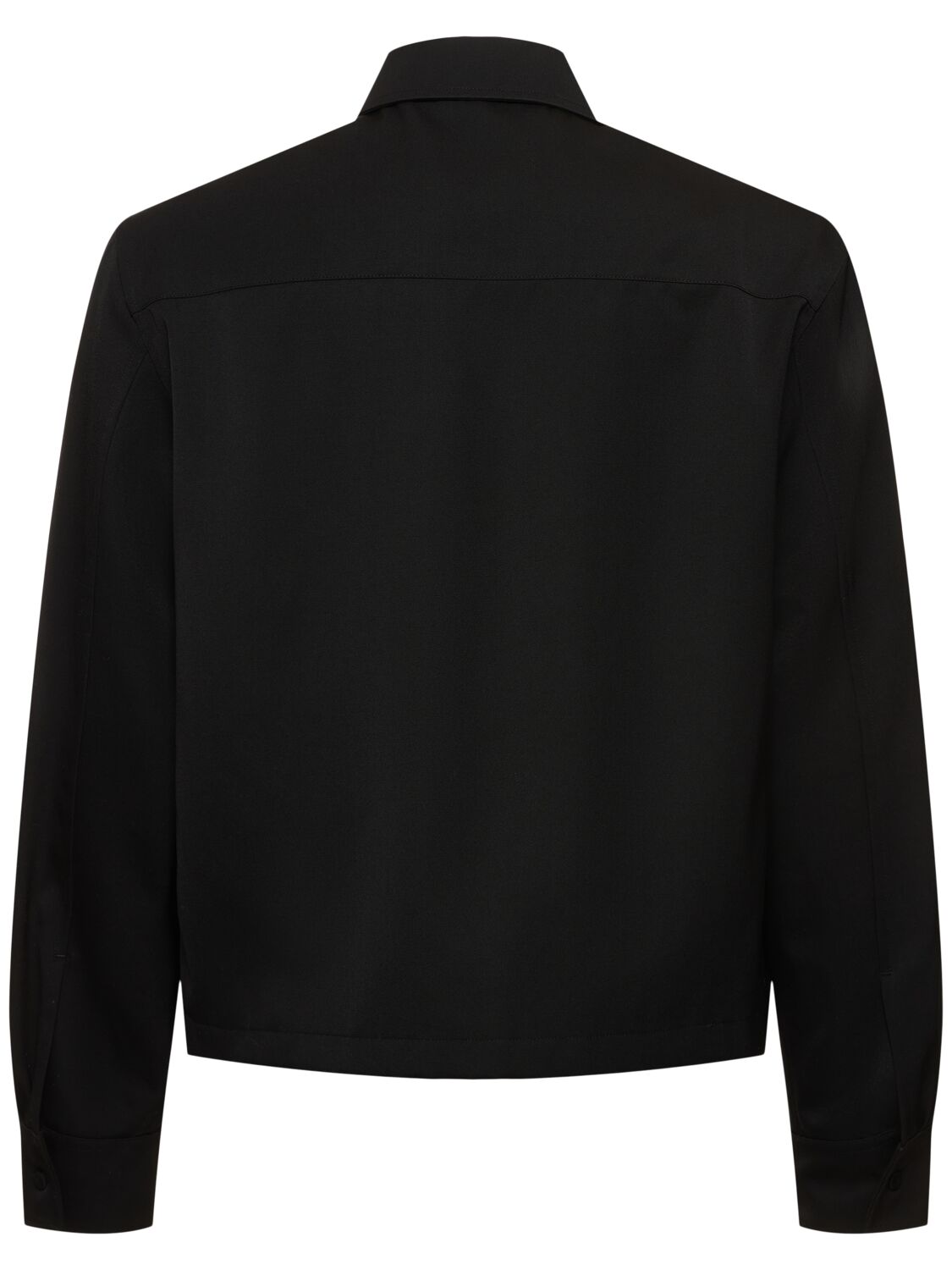 Shop Jil Sander Wool Gabardine Shirt In Black