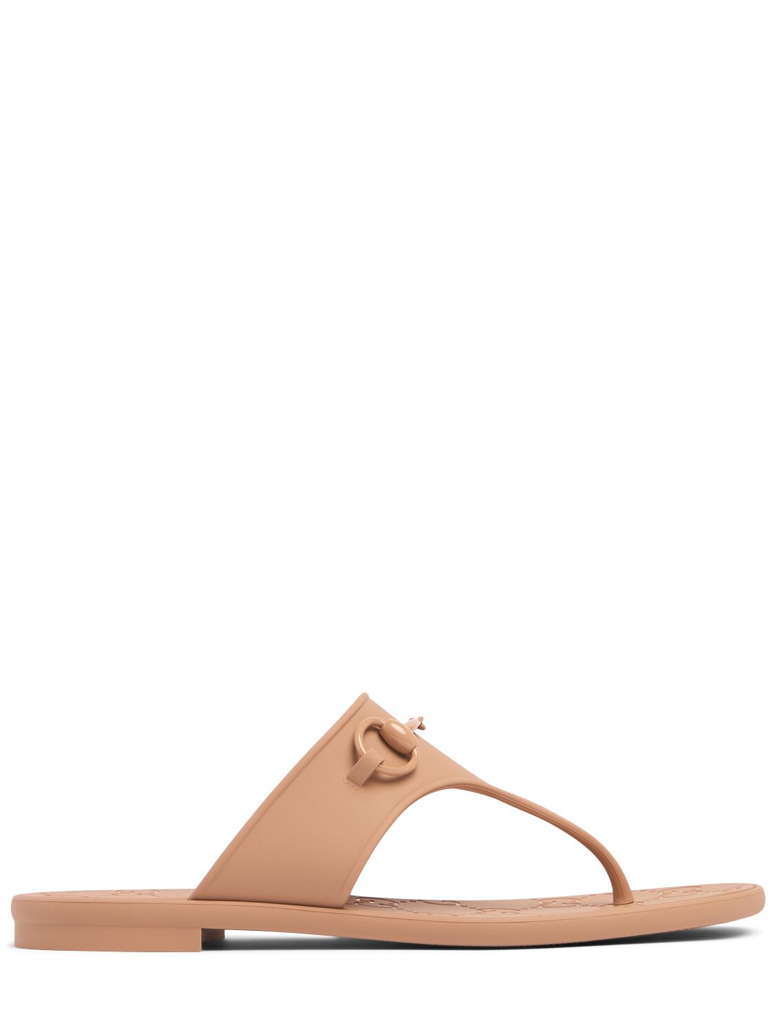 Gucci Minorca Rubber Thong Sandals In Vintage Camel