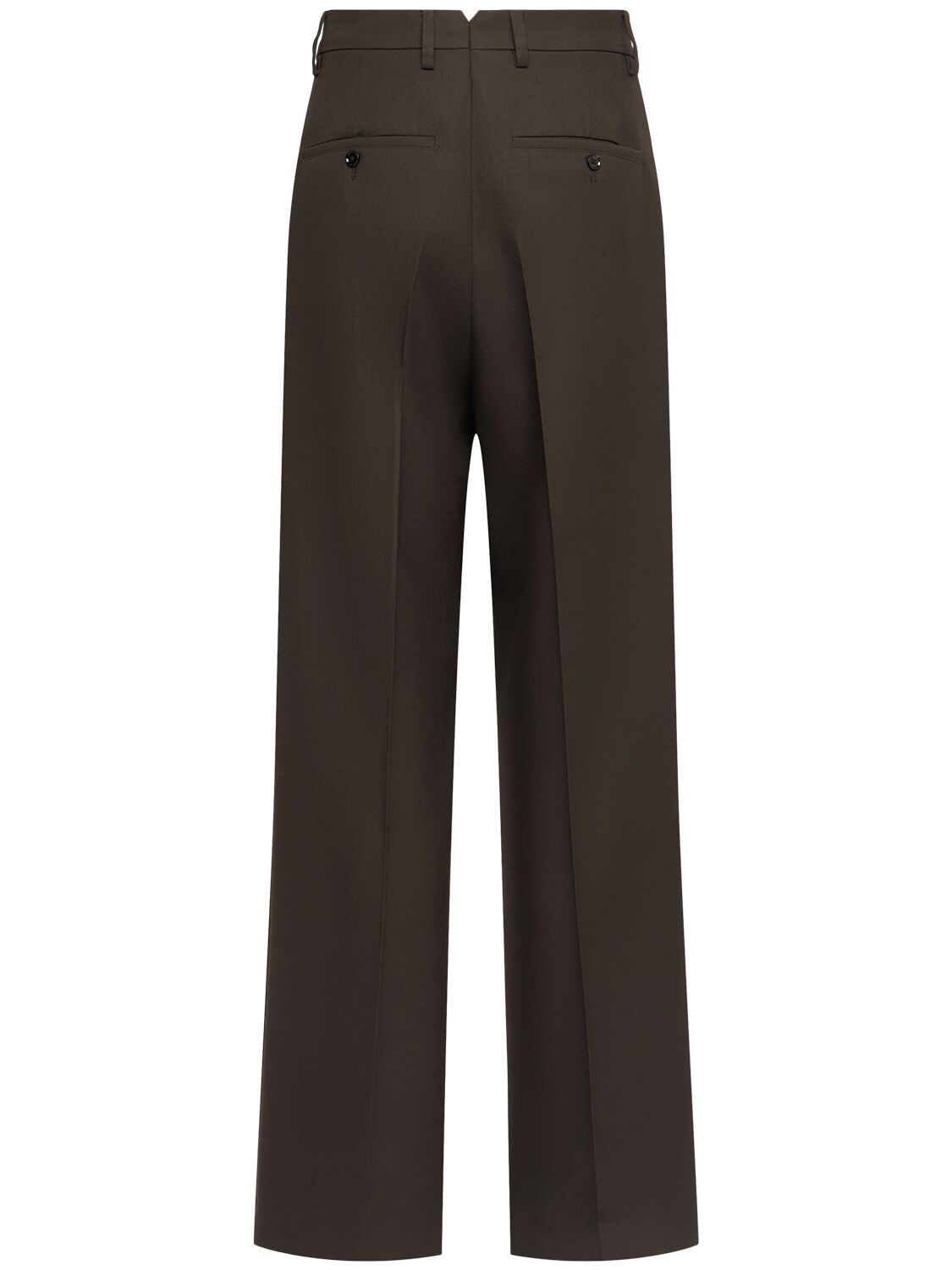 Shop Ami Alexandre Mattiussi Wide Wool Gabardine Pants In Dark Coffee