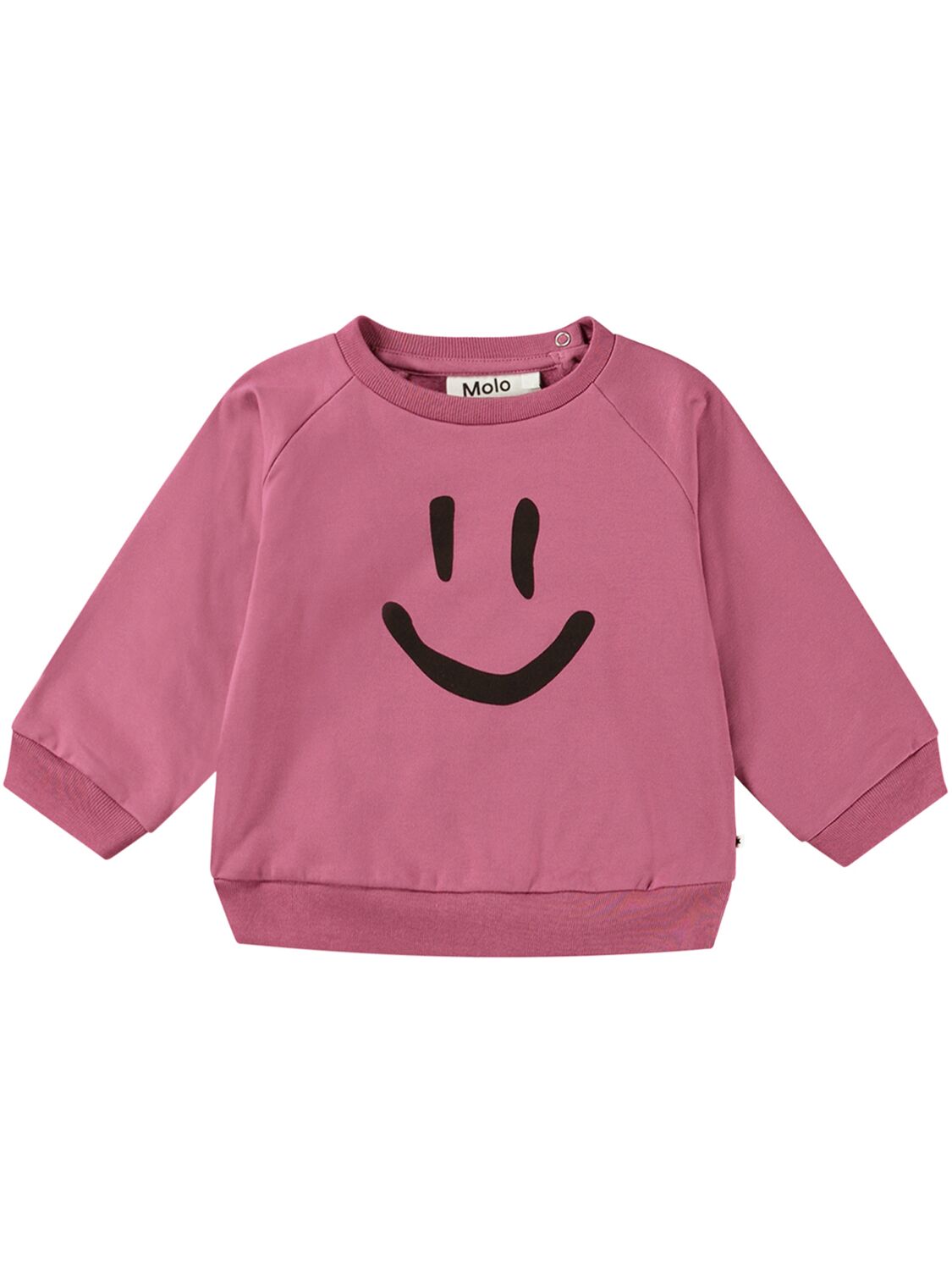 Molo Printed Organic Cotton Sweatshirt In Dark Pink