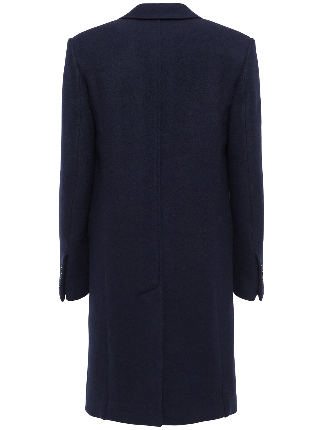 Shop Ami Alexandre Mattiussi Single Breasted Wool Coat In Navy