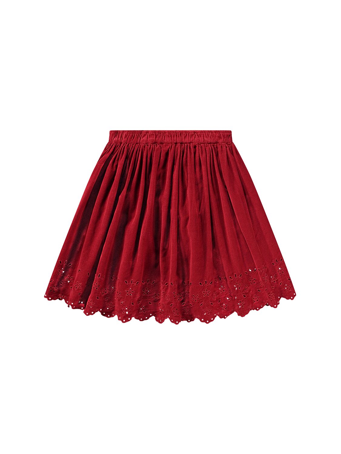 Shop Molo Organic Cotton Velvet Skirt In Red