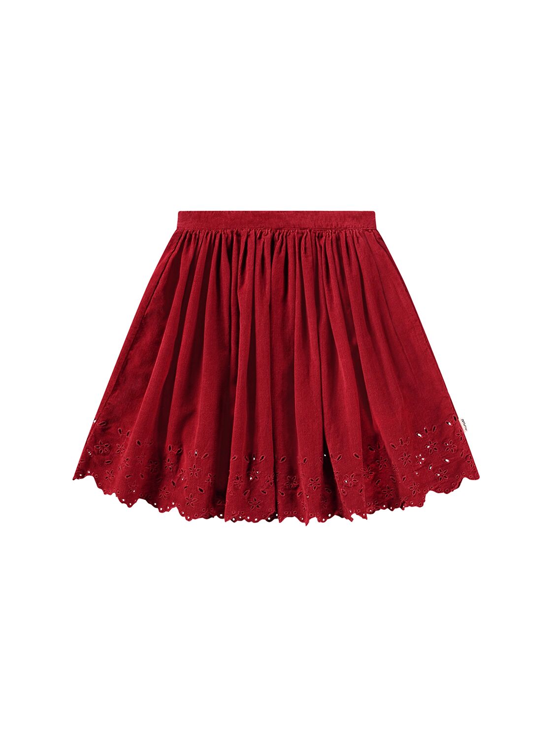 Molo Organic Cotton Velvet Skirt In Red