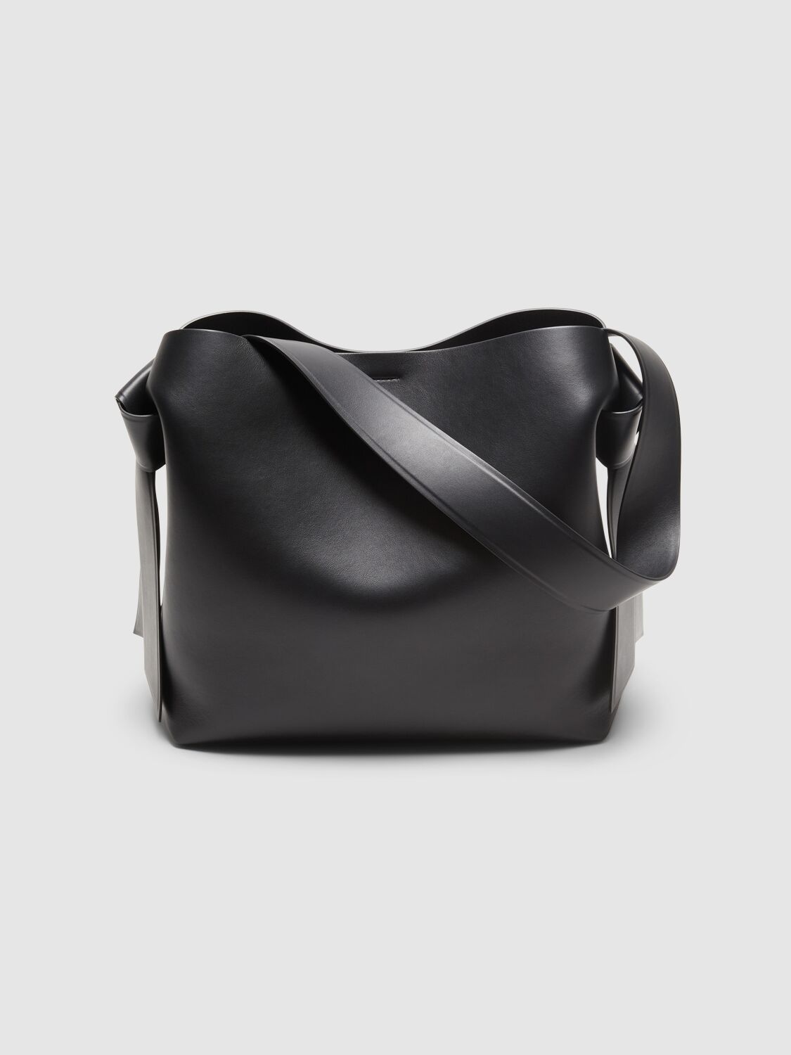 Shop Acne Studios Midi Musubi Leather Tote Bag In Black