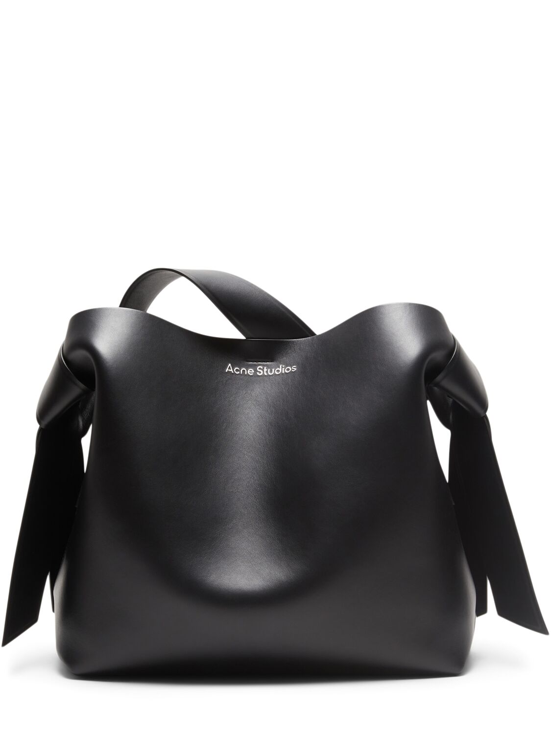 Acne Studios Midi Musubi Leather Tote Bag In Black
