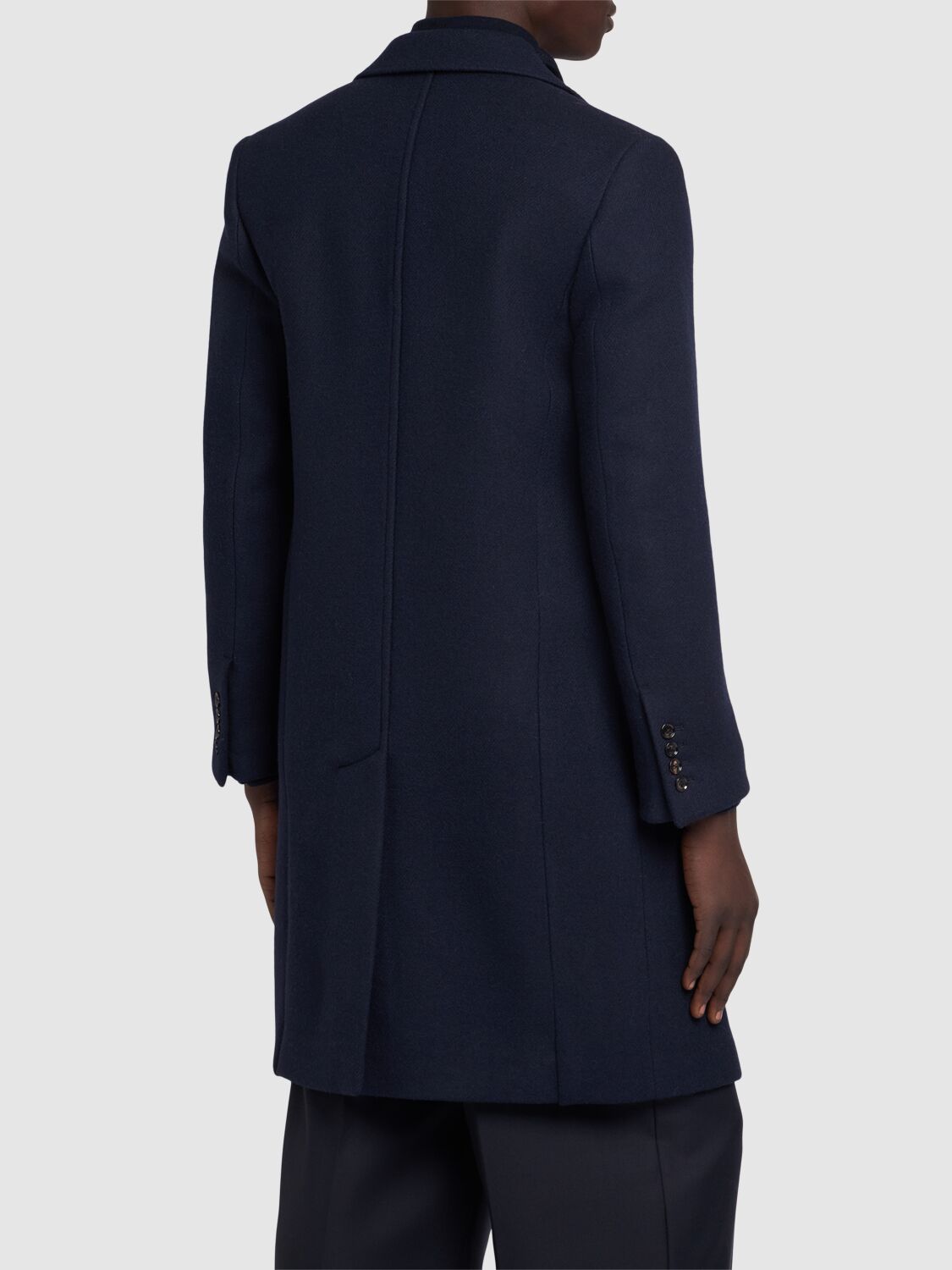 Shop Ami Alexandre Mattiussi Single Breasted Wool Coat In Navy