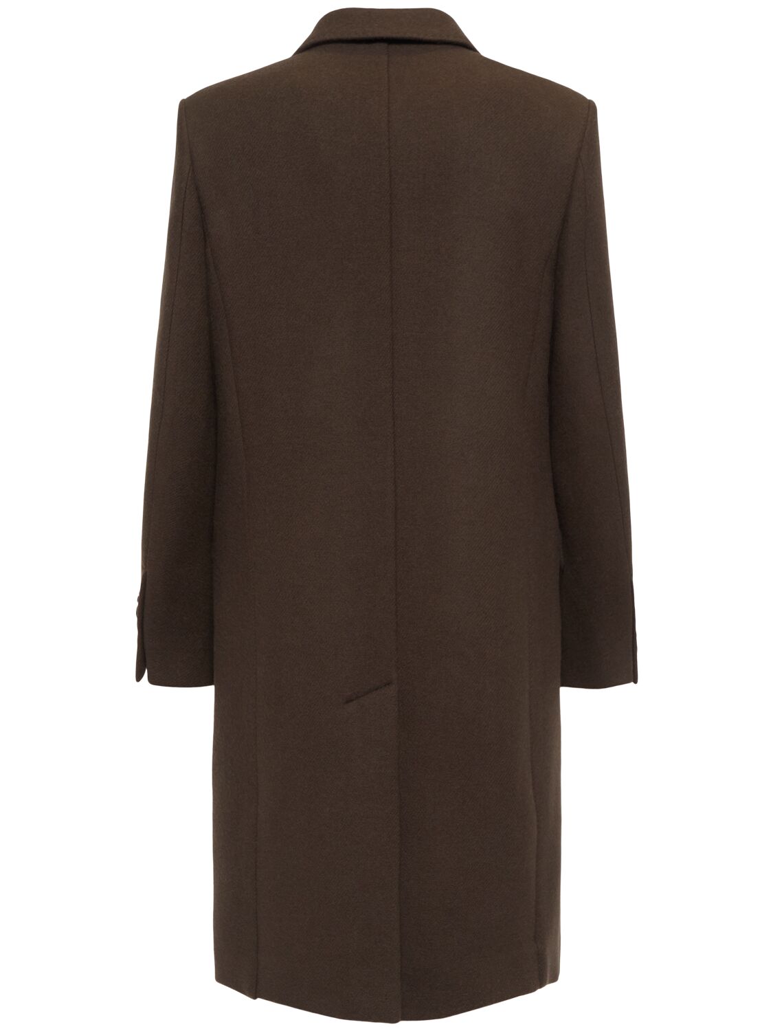 Shop Ami Alexandre Mattiussi Single Breasted Wool Coat In Dark Coffee