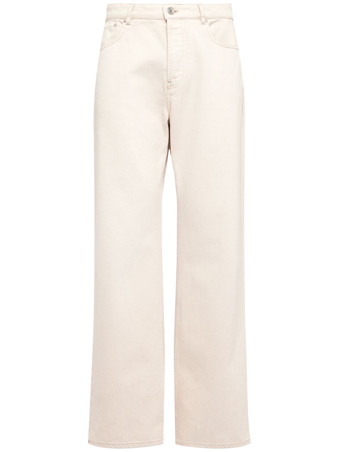 Ami Alexandre Mattiussi Oversized Cotton Denim Jeans In Off White
