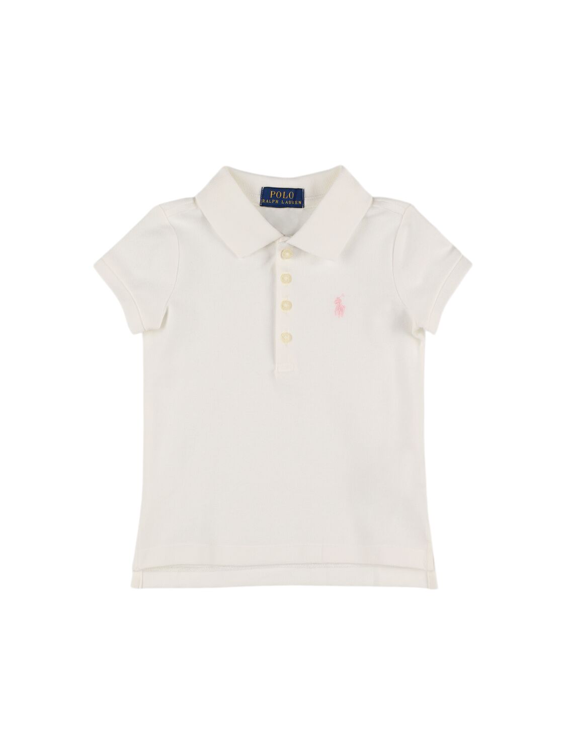 Ralph Lauren Kids' Logo Embroidered Cotton Piquet Polo In White
