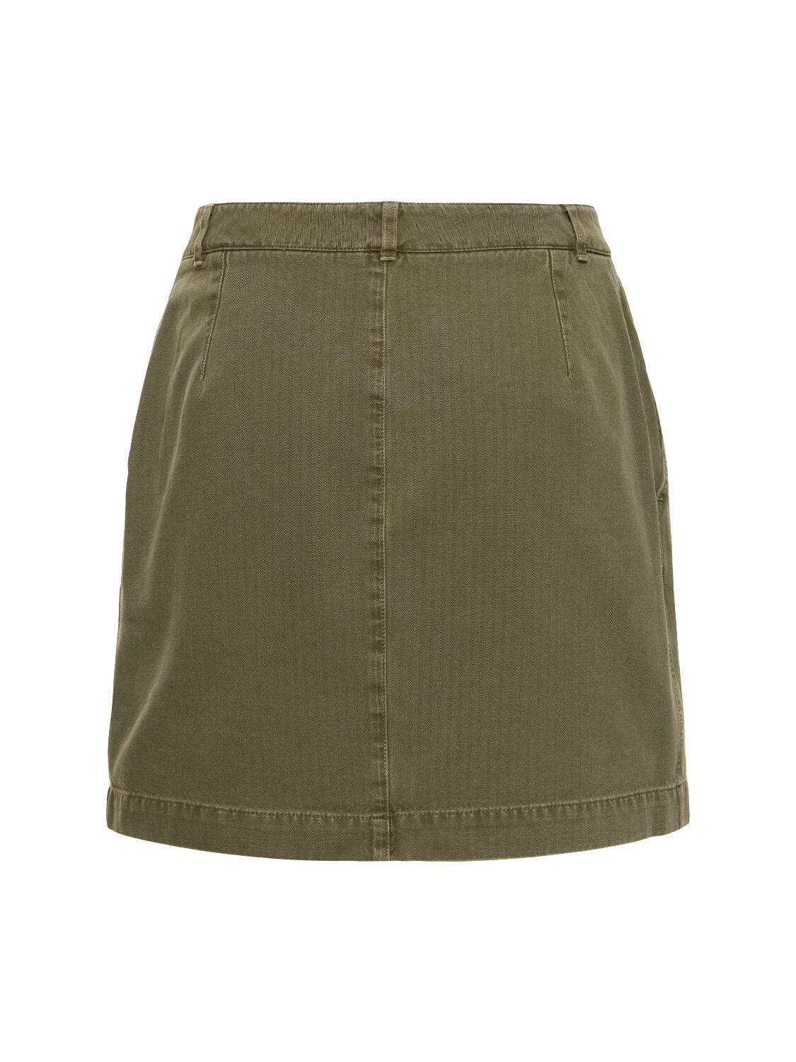 Shop Anine Bing Aliza Cotton Mini Skirt In Army Green
